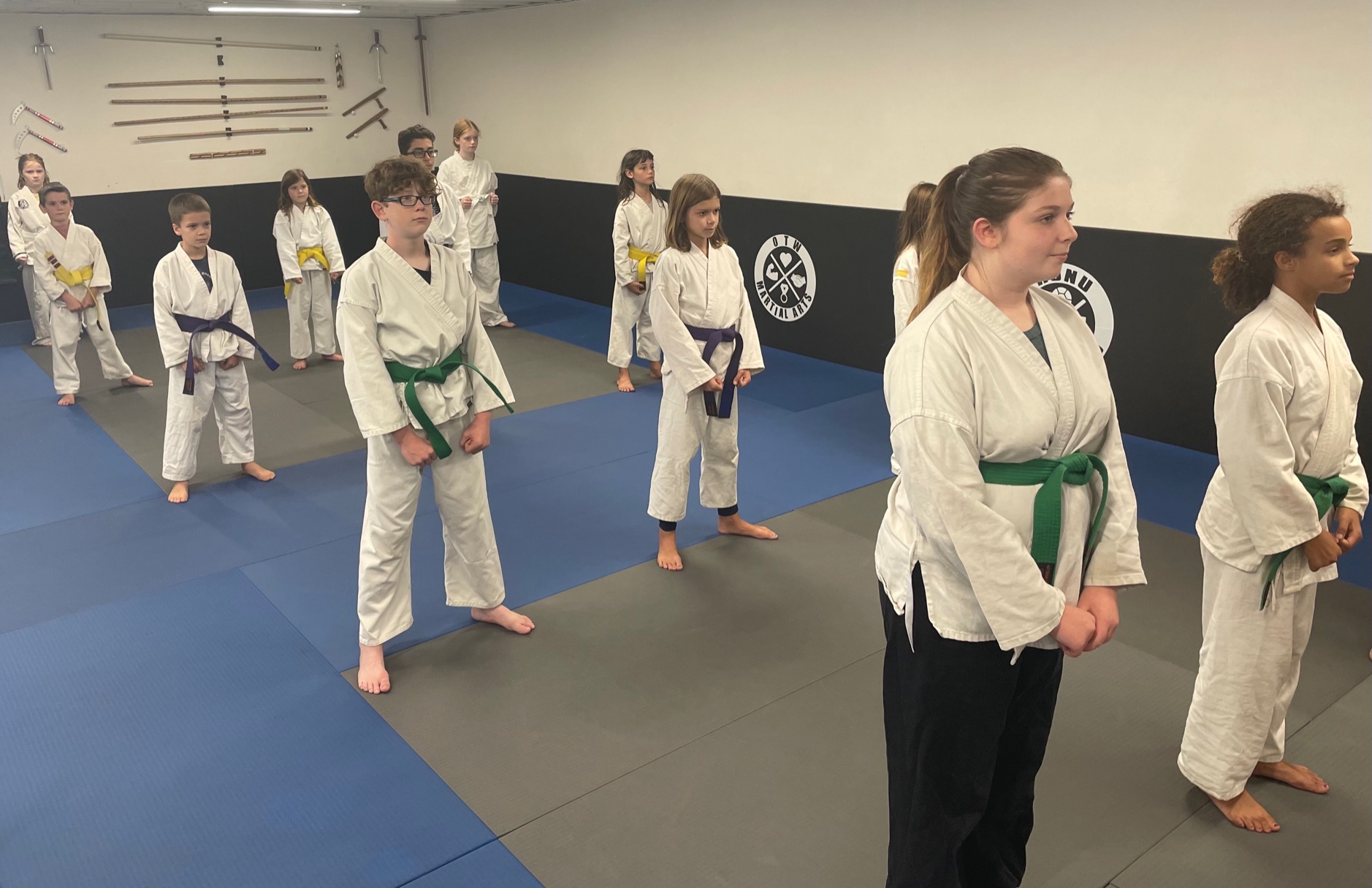Students preparing for Karate Class